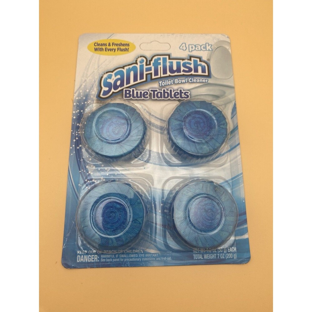 Sani-flush Toilet Bowl Cleaner Blue Tablets In Tank 4 Pack 7 oz Total NEW